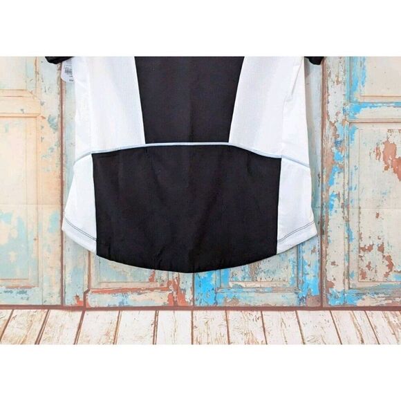 Xersion Womens L Black White Activewear Top Quick-Dri 1/4 Zip Short Sleeve New - Picture 6 of 11
